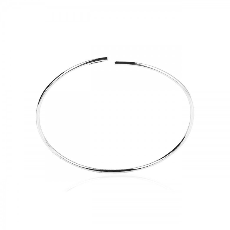 FLEXIBLE OVAL BANGLE IN WHITE GOLD WITH RHODIUM TREATMENT 18KT