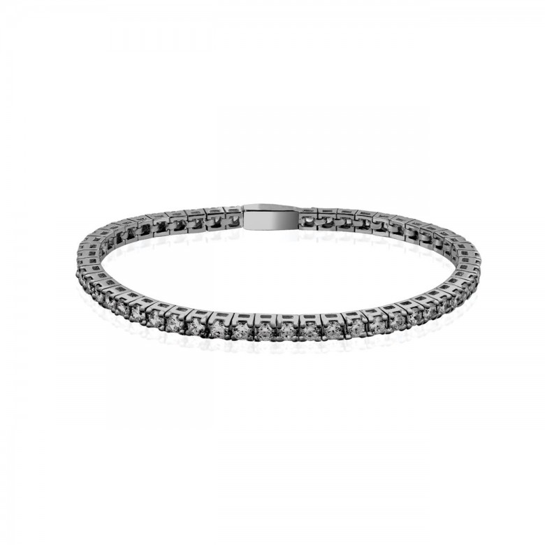 TENNIS WITH GREY ZIRCONIA IN SILVER 925