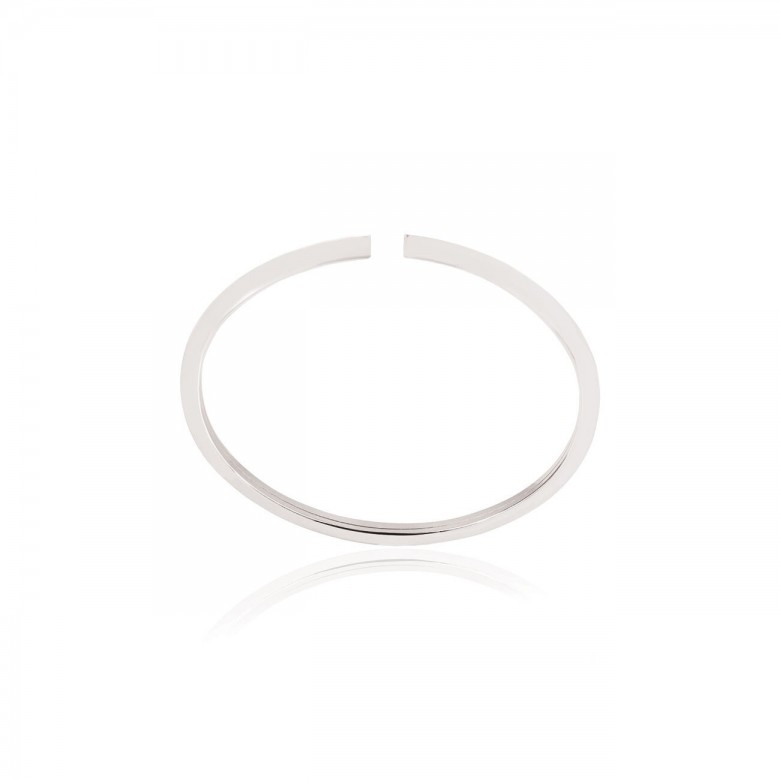BRACCIALE A CANNA FLESSIBILE TRIANGOLARE IN ORO BIANCO RODIATO 18KT