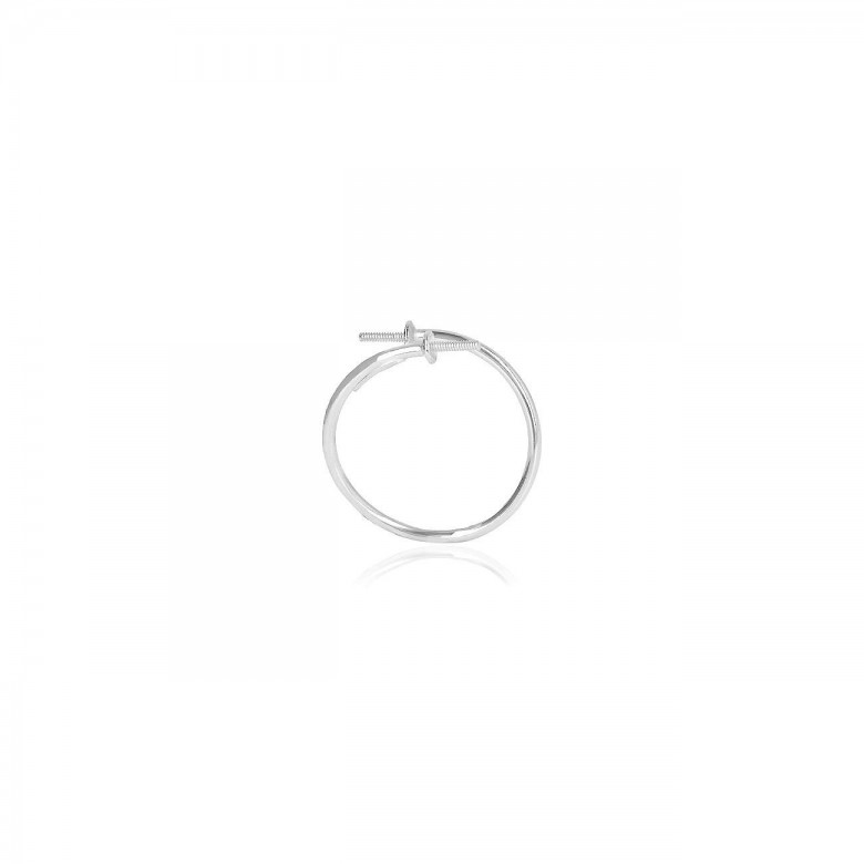 ANELLO CON COPPETTE PER PERLE IN ORO BIANCO 18 KT