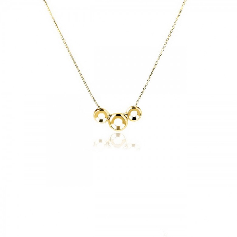 CATENA ROLO' CON 3 CASTONI ROTONDI IN ORO GIALLO 18 KT