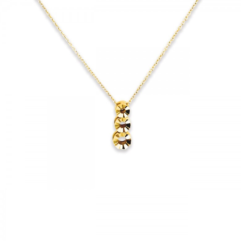 CATENA ROLO' CON 3 CASTONI ROTONDI IN ORO GIALLO 18 KT