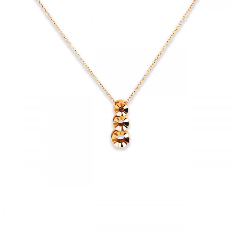 CATENA ROLO' CON 3 CASTONI ROTONDI IN ORO ROSSO 18 KT