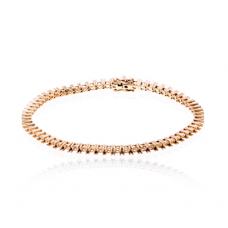 WIRE TENNIS BRACELET IN RED GOLD 18 KT