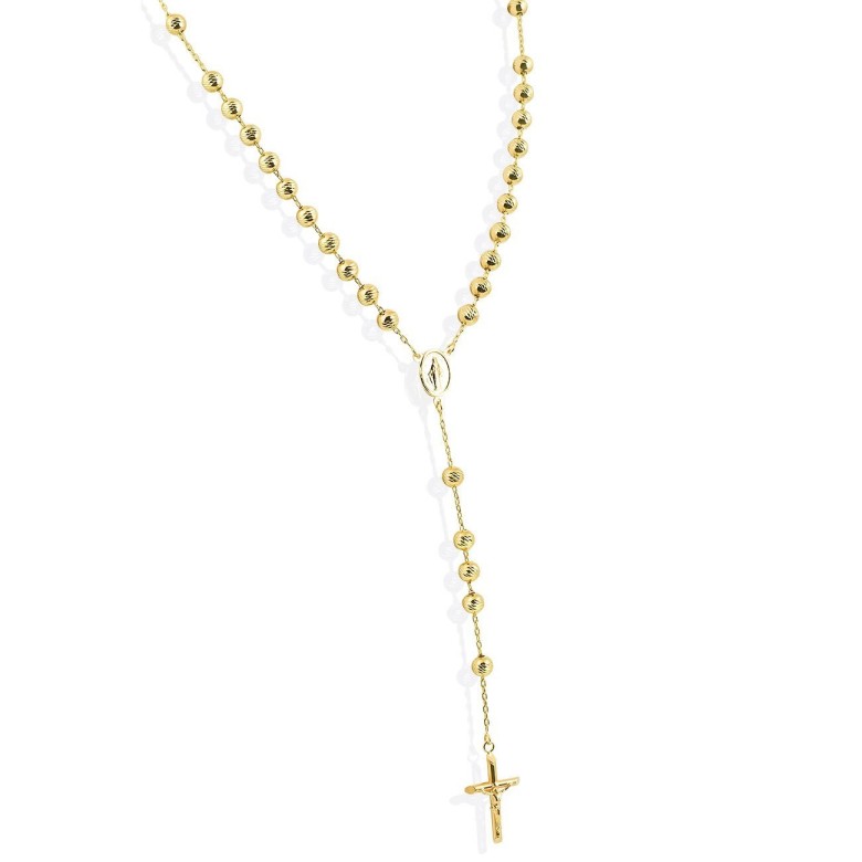 D-CUT ROSARY NECKLACE IN YELLOW GOLD 18 KT