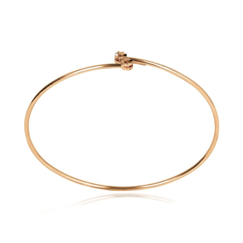 FLEXI BANGLE WITH 2 ROUND HEADS IN RED GOLD 18 KT