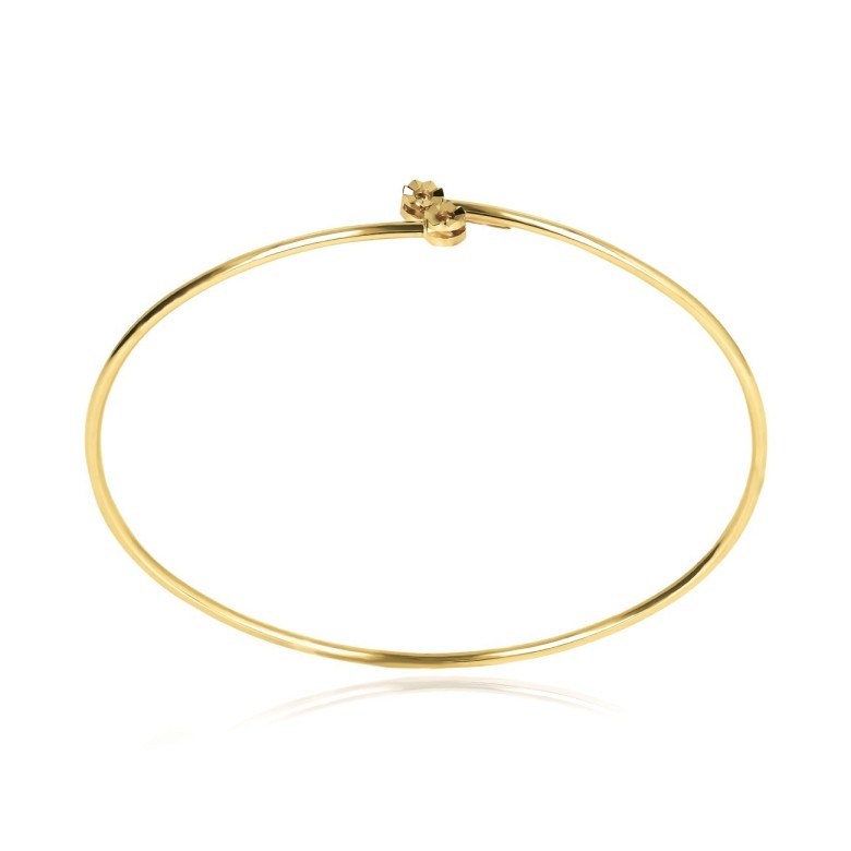 FLEXI BANGLE WITH 2 ROUND HEADS IN YELLOW GOLD 18 KT