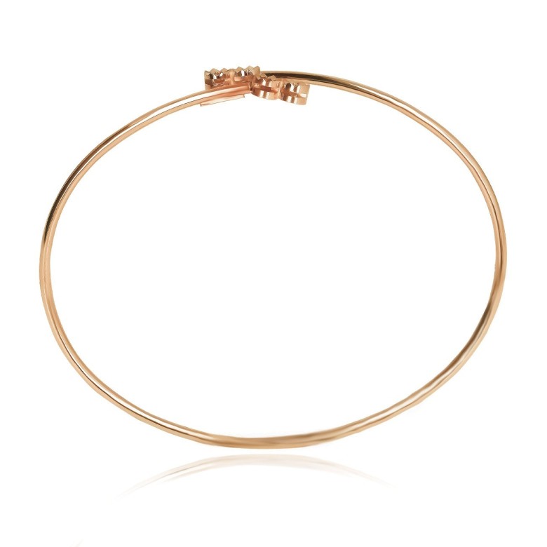 FLEXI BANGLE WITH 4 ROUND HEADS IN RED GOLD 18 KT