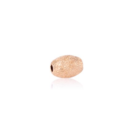 TWO-HOLE LIGHT WEIGHT PAVE' OVAL BEAD IN RED GOLD 18 KT DIAMETER MM.10X2,8 HOLE X16,6 LENGTH