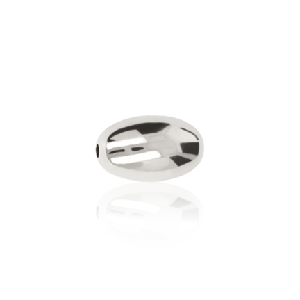 TWO-HOLE OVAL BEAD IN WHITE GOLD 18 KT DIAMETER MM.9X2,6 HOLE X14,5 LENGTH
