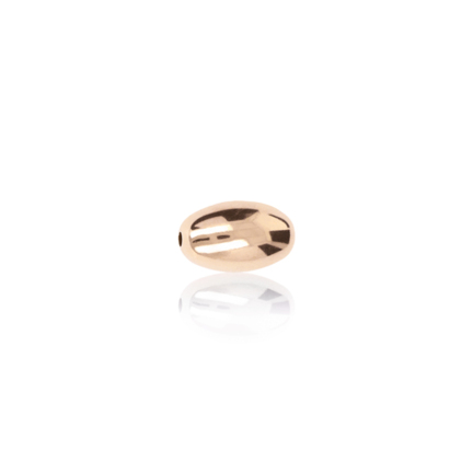 TWO-HOLE OVAL BEAD IN RED GOLD 18 KT DIAMETER MM.6X1,7 HOLE X9,9 LENGTH