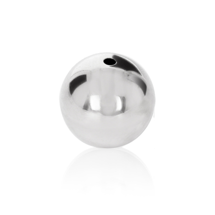 SEAMED BEAD WITH RHODIUM TREATMENT 18 KT DIAMETER MM.18X1,5 HOLE