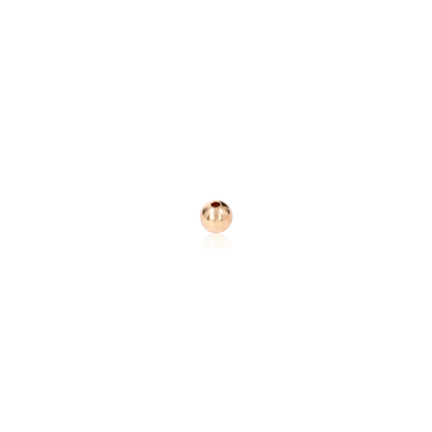 TWO-HOLE LIGHT WEIGHT BEAD IN RED GOLD 18 KT DIAMETER MM.3