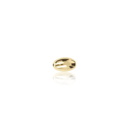 TWO-HOLE LIGHT WEIGHT OVAL BEAD IN YELLOW GOLD 9 KT DIAMETER MM.5X1,7 HOLE X7,3 LENGTH