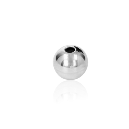 TWO-HOLE BEAD WITH RHODIUM TREATMENT 18 KT DIAMETER MM.11