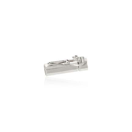 CHIUSURA CILINDRICA A CASSETTA IN ORO BIANCO 18 KT LARGHEZZA MM.3,4 X LUNGHEZZA MM.13,5