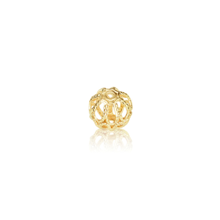 TWO-HOLE FILIGREE BEAD IN YELLOW GOLD 14 KT DIAMETER MM.8X1,1 HOLE