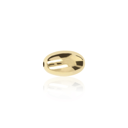TWO-HOLE LIGHT WEIGHT OVAL BEAD IN YELLOW GOLD 14 KT DIAMETER MM.8X2,5 HOLE X13,1 LENGTH