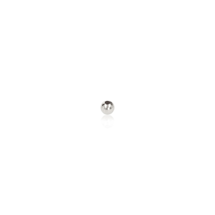 TWO-HOLE D-CUT BEAD DISCO IN WHITE GOLD 9 KT DIAMETER MM.2,6