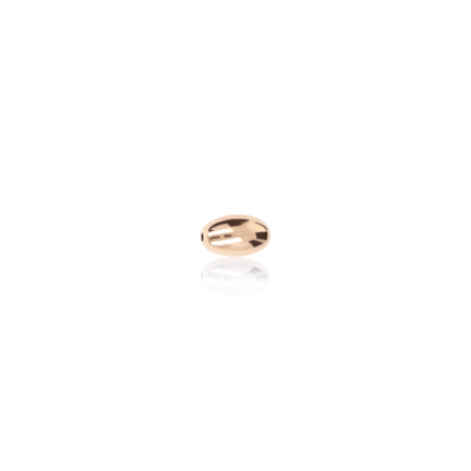 TWO-HOLE LIGHT WEIGHT OVAL BEAD IN RED GOLD 18 KT DIAMETER MM.4X1,5 HOLE X5,9 LENGTH