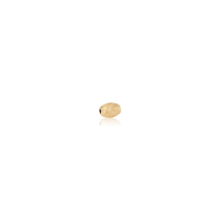 TWO-HOLE PAVE' OVAL BEAD IN YELLOW GOLD 18 KT DIAMETER MM.4X1,5 HOLE X5,9 LENGTH