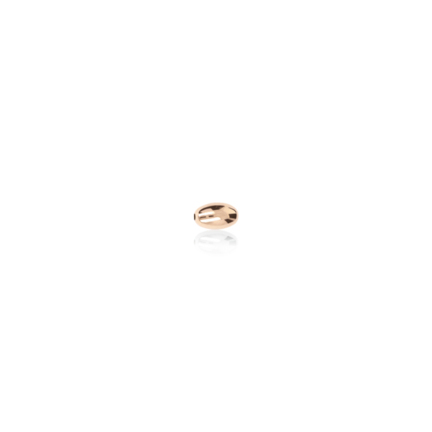 TWO-HOLE OVAL BEAD IN RED GOLD 18 KT DIAMETER MM.2,4X0,9 HOLE X4,1 LENGTH