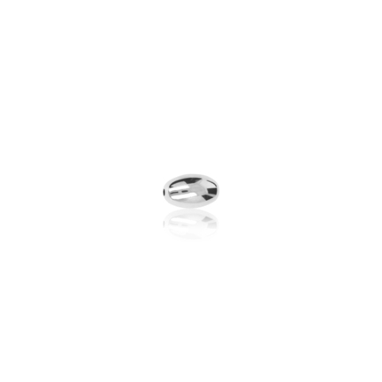 TWO-HOLE OVAL BEAD WITH RHODIUM TREATMENT 18 KT DIAMETER MM.4X1,1 HOLE X5,9 LENGTH