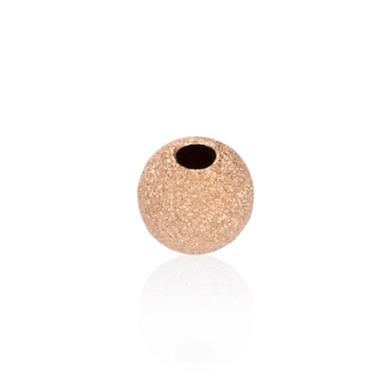 TWO-HOLE LIGHT WEIGHT PAVE' BEAD IN RED GOLD 14 KT DIAMETER MM.12