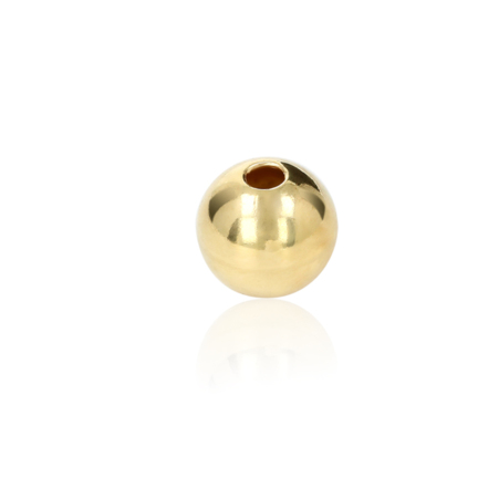 TWO-HOLE LIGHT WEIGHT BEAD IN YELLOW GOLD 14 KT DIAMETER MM.12