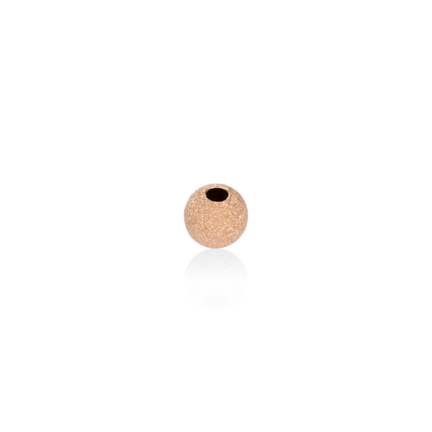TWO-HOLE LIGHT WEIGHT PAVE' BEAD IN RED GOLD 18 KT DIAMETER MM.6X1,5 HOLE