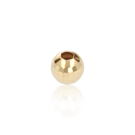 TWO-HOLE D-CUT BEAD DISCO IN YELLOW GOLD 14 KT DIAMETER MM.10X3 HOLE