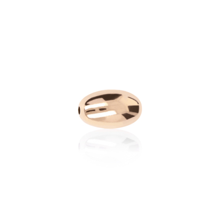 TWO-HOLE OVAL BEAD IN RED GOLD 18 KT DIAMETER MM.7X1,9 HOLE X11,6 LENGTH