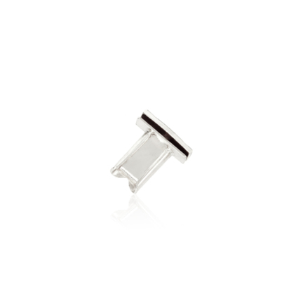 CHIUSURA A CASSETTA IN ORO BIANCO 18 KT LARGHEZZA LINGUETTA MM.4,5 X LUNGHEZZA MM.8