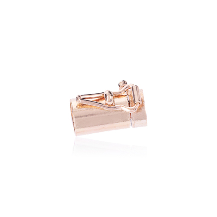 CHIUSURA CILINDRICA A CASSETTA IN ORO ROSSO 14 KT LARGHEZZA MM.7 X LUNGHEZZA MM.13,5
