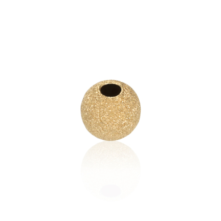 TWO-HOLE LIGHT WEIGHT PAVE' BEAD IN YELLOW GOLD 9 KT DIAMETER MM.11