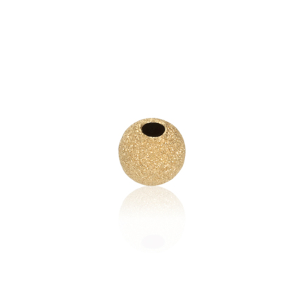 TWO-HOLE LIGHT WEIGHT PAVE' BEAD IN YELLOW GOLD 18 KT DIAMETER MM.9