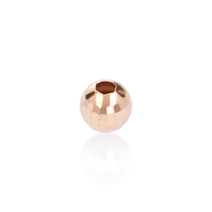 TWO-HOLE D-CUT BEAD DISCO IN RED GOLD 14 KT DIAMETER MM.10X3 HOLE