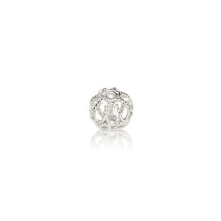 TWO-HOLE FILIGREE BEAD IN WHITE GOLD 18 KT DIAMETER MM.8X1,1 HOLE