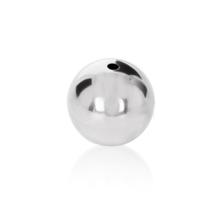 SEAMED BEAD WITH RHODIUM TREATMENT 18 KT DIAMETER MM.16X1,5 HOLE