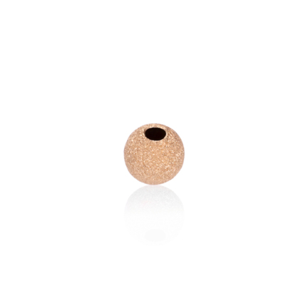 TWO-HOLE LIGHT WEIGHT PAVE' BEAD IN RED GOLD 18 KT DIAMETER MM.8
