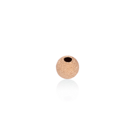 TWO-HOLE PAVE' BEAD IN RED GOLD 14 KT DIAMETER MM.7X2,2 HOLE