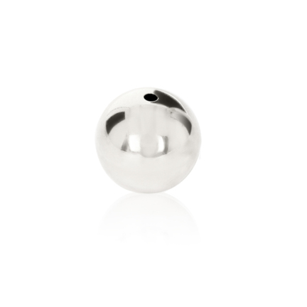 SEAMED BEAD IN WHITE GOLD 14 KT DIAMETER MM.14X1,5 HOLE