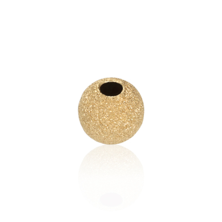 TWO-HOLE LIGHT WEIGHT PAVE' BEAD IN YELLOW GOLD 14 KT DIAMETER MM.12