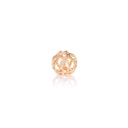 TWO-HOLE FILIGREE BEAD IN RED GOLD 18 KT DIAMETER MM.8X1,1 HOLE