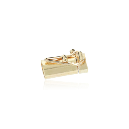 CHIUSURA CILINDRICA A CASSETTA IN ORO GIALLO 18 KT LARGHEZZA MM.6 X LUNGHEZZA MM.13,5