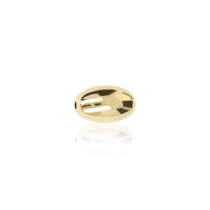 TWO-HOLE OVAL BEAD IN YELLOW GOLD 18 KT DIAMETER MM.7X1,9 HOLE X11,6 LENGTH