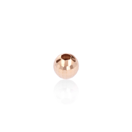 TWO-HOLE D-CUT DISCO BEAD IN RED GOLD 14 KT DIAMETER MM.8X2,7 HOLE