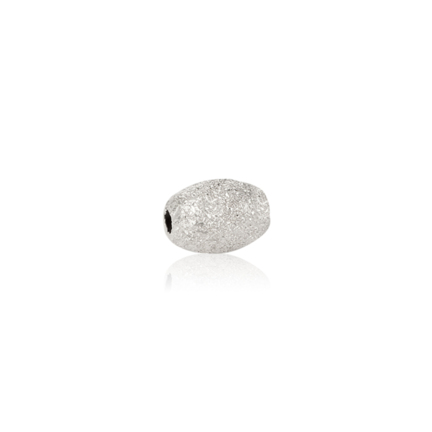 TWO-HOLE LIGHT WEIGHT PAVE' OVAL BEAD IN SILVER 925 DIAMETER MM.10X2,8 HOLE X16,6 LENGTH
