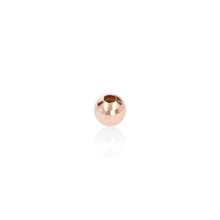 TWO-HOLE MEDIUM WEIGHT BEAD IN RED GOLD 14 KT DIAMETER MM.6