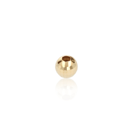 TWO-HOLE D-CUT DISCO BEAD IN YELLOW GOLD 14 KT DIAMETER MM.7